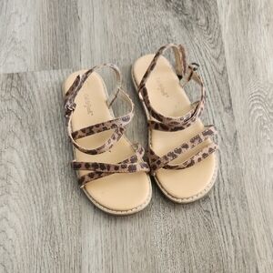Leopard Print Strappy Sandals
